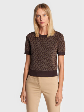 MICHAEL Michael Kors MICHAEL Michael Kors Džemper MH1604L5KZ Smeđa Slim Fit