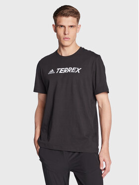 adidas adidas Marškinėliai Terrex Classic Logo HF3286 Juoda Regular Fit