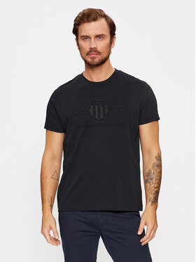 Gant Gant T-Shirt Reg Tonal Shield Ss 2003140 Schwarz Regular Fit