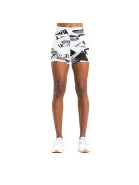 LaBellaMafia LaBellaMafia Szorty materiałowe SHORTS FAN STAMPED Biały Basic Fit