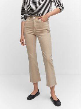 Mango Mango Jeansy Sienna 57012890 Beżowy Cropp Flare Fit