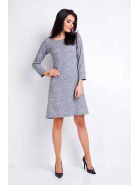 Awama Awama Úpletové šaty A162 Šedá Basic Fit