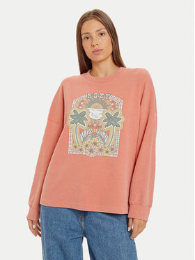 Roxy Roxy Суитшърт East Side ERJKT04191 Розов Boxy Fit