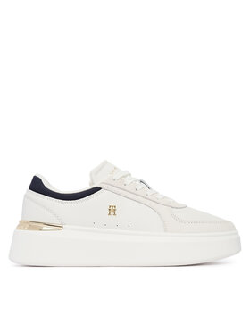 Tommy Hilfiger Tommy Hilfiger Laisvalaikio batai Th Satin Platform Sneaker FW0FW09307 Écru