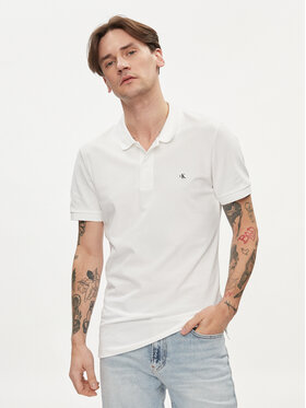 Calvin Klein Jeans Calvin Klein Jeans Tricou polo Embro Badge J30J325269 Alb Slim Fit