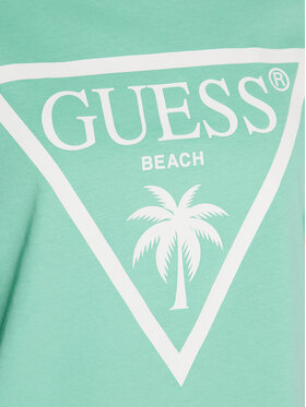 Guess T-shirt Logo E02I01 JA914 Zelena Boxy Fit