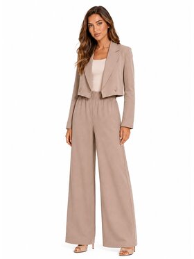 Agatha Studio Agatha Studio Komplet marynarka i spodnie materiałowe A26SS-KA-K21 Brązowy Regular Fit
