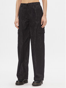 Calvin Klein Jeans Calvin Klein Jeans Kalhoty z materiálu Loose Logo Aop Cargo Pant J20J222596 Černá Regular Fit