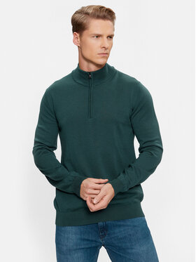 Hugo Hugo Džemperis San Quirin-M 50474175 Zaļš Regular Fit
