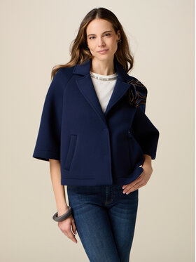 Oltre Oltre Płaszcz zimowy 8001J000240N034 Niebieski Boxy Fit