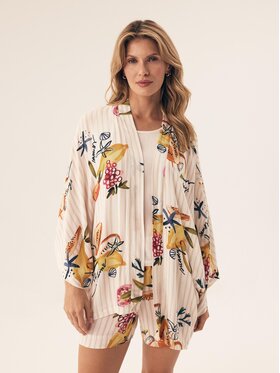 Esotiq Esotiq Szlafrok 43255 Kolorowy Regular Fit