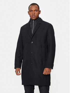 Lindbergh Lindbergh Vlnený kabát 30-303046 Čierna Regular Fit
