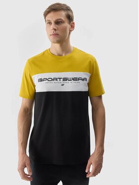 4F 4F Tričko 4FWSS24TTSHM1326-71S Žltá Regular Fit