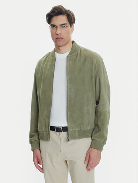 BOSS BOSS Шкіряна куртка H-Muller 50543213 Зелений Regular Fit