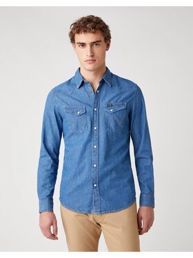 Wrangler Wrangler Camicia LS WESTERN SHIRT Blu Regular Fit