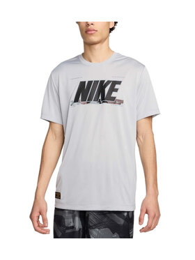 Nike Nike T-Shirt Dri-FIT Camo Szary Regular Fit