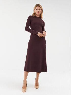 IVY OAK IVY OAK Sukienka dzianinowa Kornelia IO1123F3120 Bordowy Slim Fit