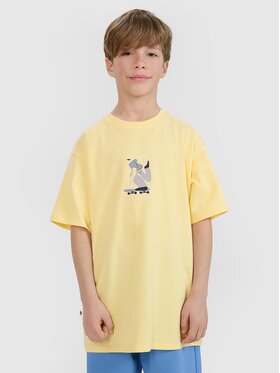 4F 4F T-Shirt 4FJRSS25TTSHM2641-73S Żółty Oversize