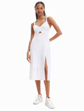 Desigual Desigual Φόρεμα καλοκαιρινό 23SWVK72 Λευκό Regular Fit