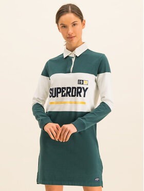 Superdry Superdry Pletena obleka Webb Rugby W8000056A Zelena Regular Fit