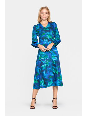 EMOI EMOI Sukienka koktajlowa midi w zjawiskowych kolorach Niebieski Feminine Fit
