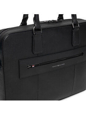 Tommy Hilfiger Torba Za Prenosnik Business Leather Computer Bag AM0AM12489 Črna