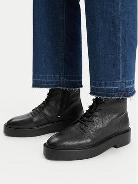 Calvin Klein Calvin Klein Puszābaki Conc Welt Lace Up Boot Lth HW0HW03209 Melns
