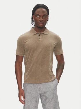 Lindbergh Lindbergh Polo marškinėliai 30-404263 Smėlio Relaxed Fit