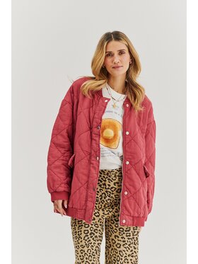 NAOKO NAOKO Bunda bomber Smoky Blush Červená Regular Fit