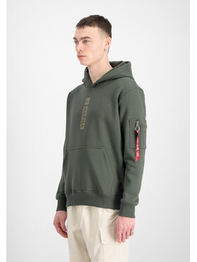 Alpha Industries Alpha Industries Bluza Alpha Puff Print Hoodie Zielony Regular Fit