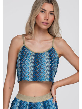 Ombre Ombre Bluzka OW-TS-E0068 Niebieski Loose Fit