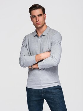 Ombre Ombre Longsleeve OM-POBL-0162 Szary Regular Fit