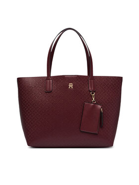 Tommy Hilfiger Tommy Hilfiger Torebka Th Icon Tote Mono AW0AW19004 Bordowy
