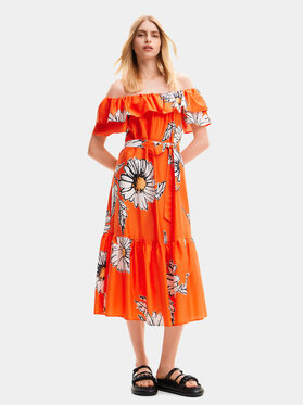 Desigual Desigual Sommerkleid Georgeo 24SWVW02 Orange Regular Fit