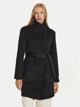Calvin Klein Calvin Klein Vlněný kabát K20K207700 Černá Regular Fit