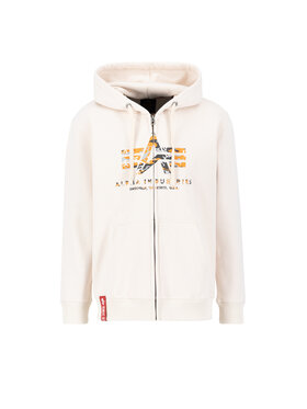 Alpha Industries Alpha Industries Bluza Basic Puff Print Camo Zip Hoodie Beżowy Regular Fit