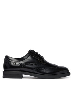 Tommy Hilfiger Tommy Hilfiger Scarpe basse Lth Abrasivato Brogue Shoe FM0FM06078 Nero