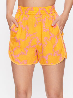 YAS YAS Bavlnené šortky 26030093 Oranžová Regular Fit