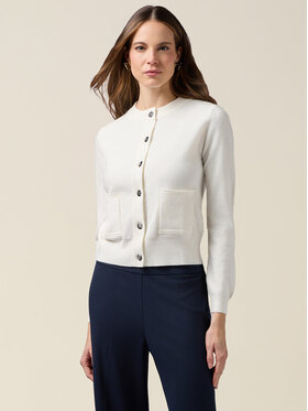 Oltre Oltre Sweter M521J005293N011 Biały Slim Fit