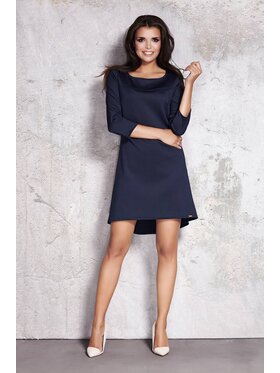 Awama Awama Úpletové šaty A075 Tmavomodrá Basic Fit