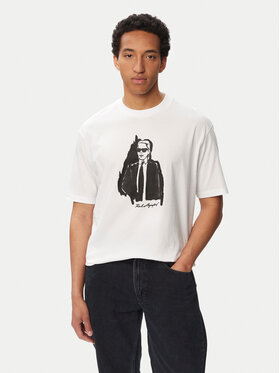 KARL LAGERFELD KARL LAGERFELD T-krekls 755143 563225 Balts Regular Fit