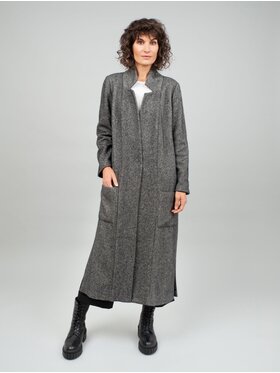 Helene Galwas Helene Galwas Płaszcz wełniany w klasycznym stylu Szary Regular Fit