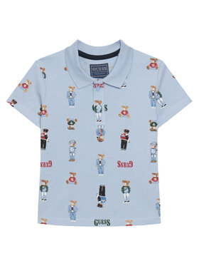 Guess Guess Tricou polo N6RP01 KBV51 Albastru celest Regular Fit
