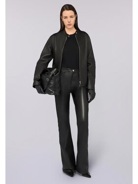 Trussardi Trussardi Spodnie skórzane P324A002272N033 Czarny Flare Fit