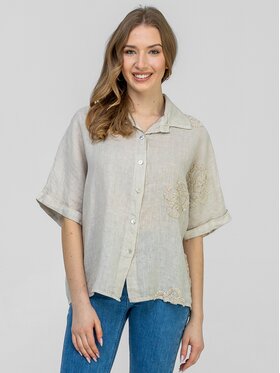 Perso Perso Bluzka CHCE265028F Beżowy Regular Fit