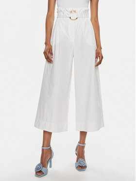 PINKO Pinko Панталони тип кюлоти Poseidone 103006 A1N3 Бял Relaxed Fit