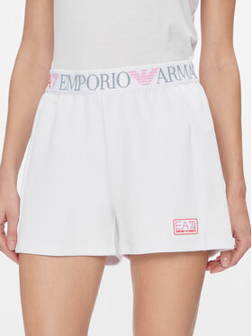 EA7 Emporio Armani EA7 Emporio Armani Spordišortsid 3DTS63 TJKWZ 1100 Valge Regular Fit