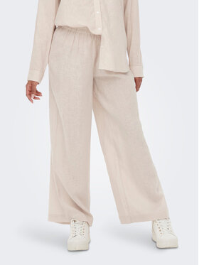 ONLY ONLY Bavlnené nohavice 15259590 Béžová Straight Fit