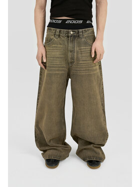 2005 2005 Jeansy Baggy Fit Denim Brązowy