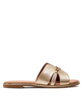 Tommy Hilfiger Tommy Hilfiger Klapki Flat Side T3A2-33250-1372 Złoty